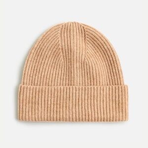 J.Crew Ribbed Cashmere Beanie - Camel